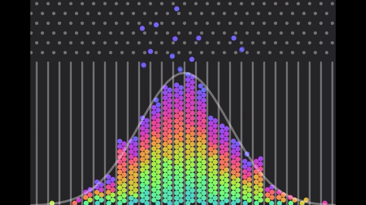 pegboard marbles demonstrate the bell curve (galton board)