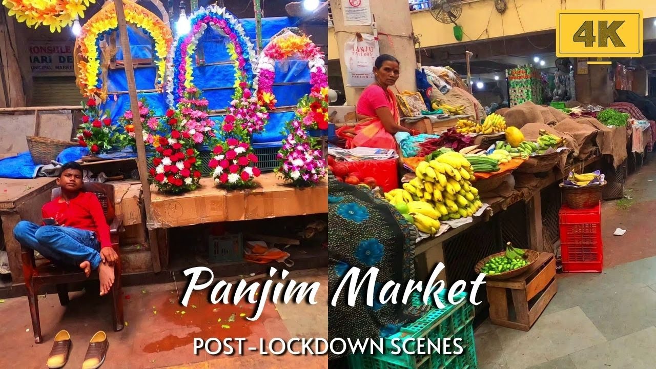 Panjim Market Post-Lockdown Scenes | September 2020 | 4K Goa India Walking Tour