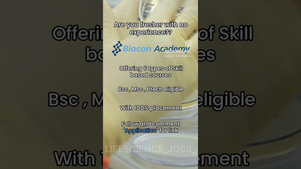 Biocon academy & steps to apply | Skill development |#Jobs for #lifescience | #Biotechnology #career