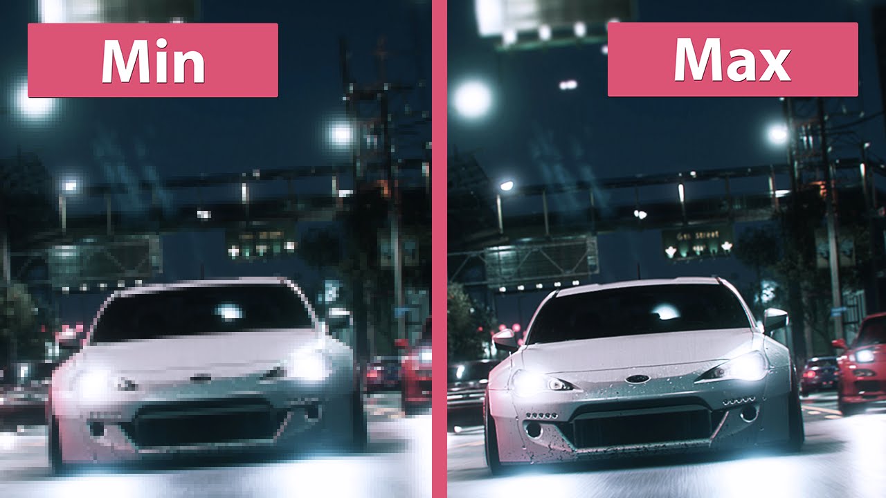 Need for Speed &ndash; PC Min vs. Max + Graphics Options Comparison