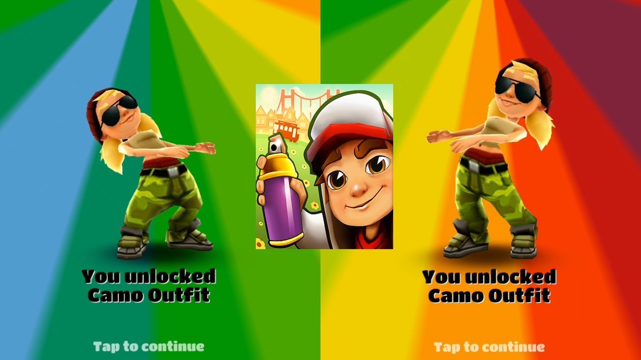 UNLOCKING TRICKY CAMO OUTFIT ON SUBWAY SURFERS ( NINA )