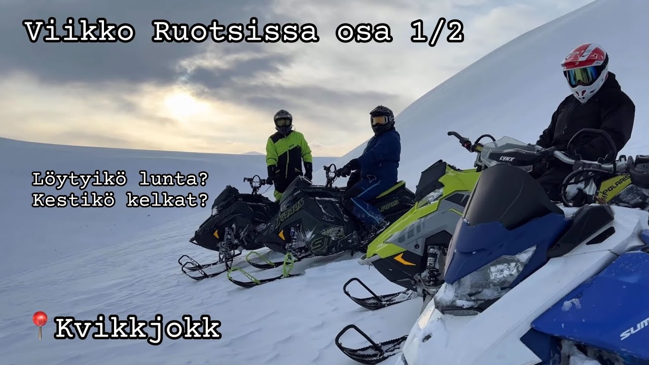 Syv&auml;nlumen kelkkailua Ruotsin Kvikkjokissa osa 1