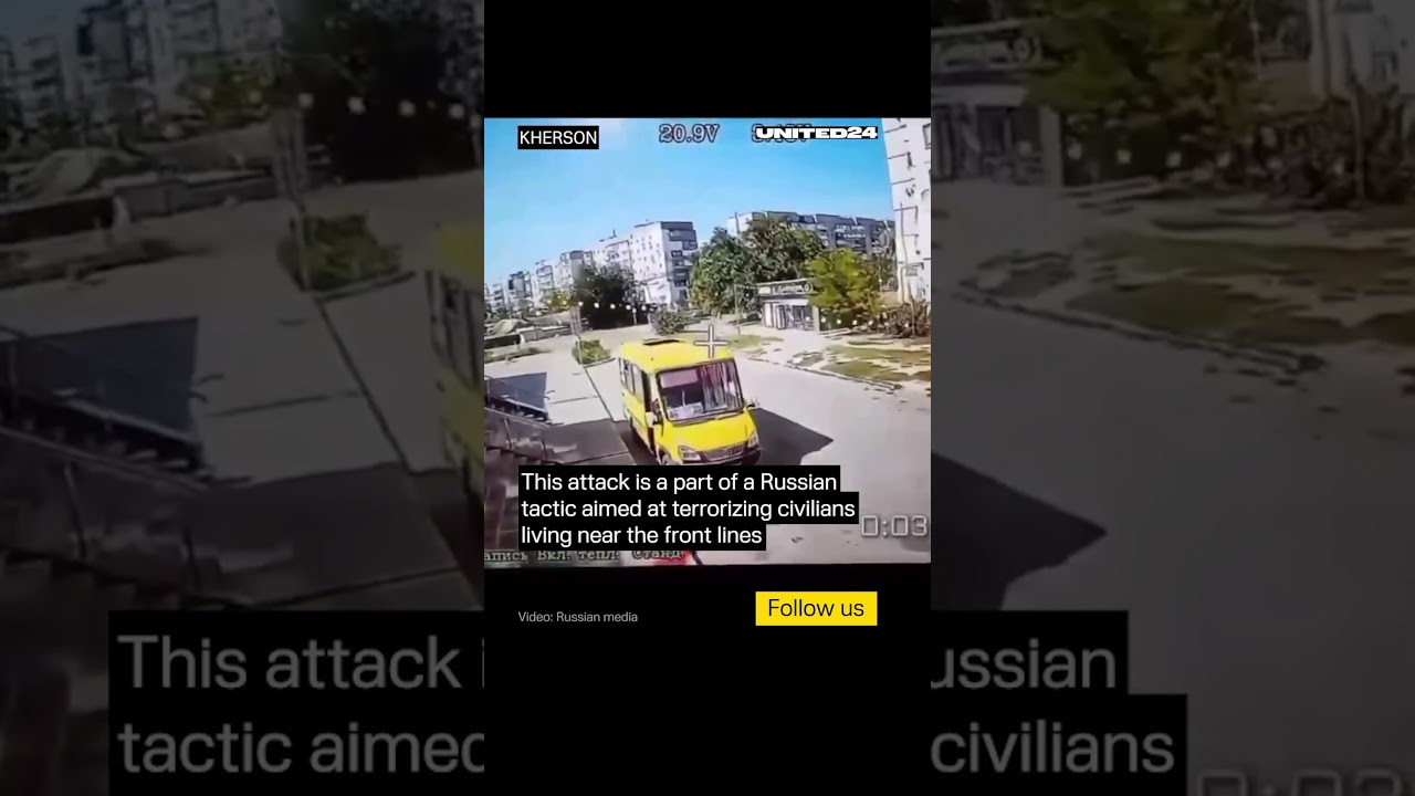 Russian FPV Drone Hunts Down Civilian Minibus in Kherson #warinukraine