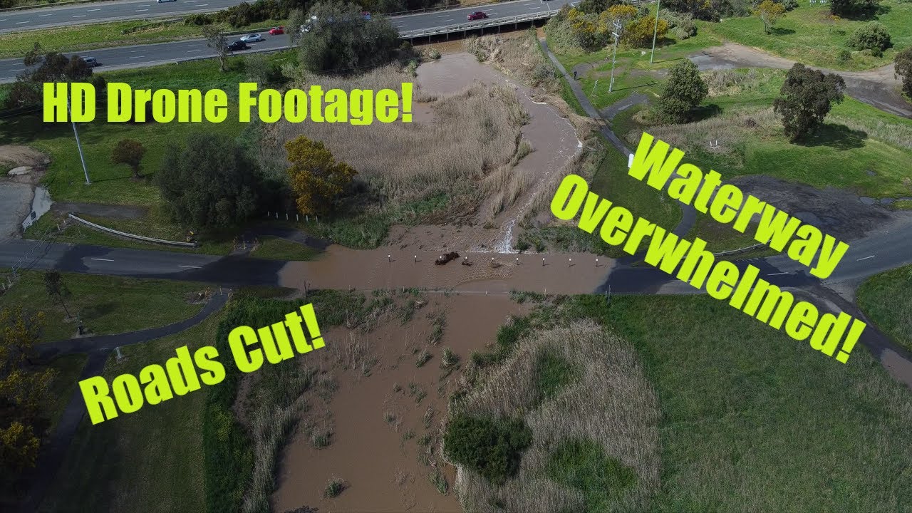 Drone Footage of Flooding Around Lara, Victoria