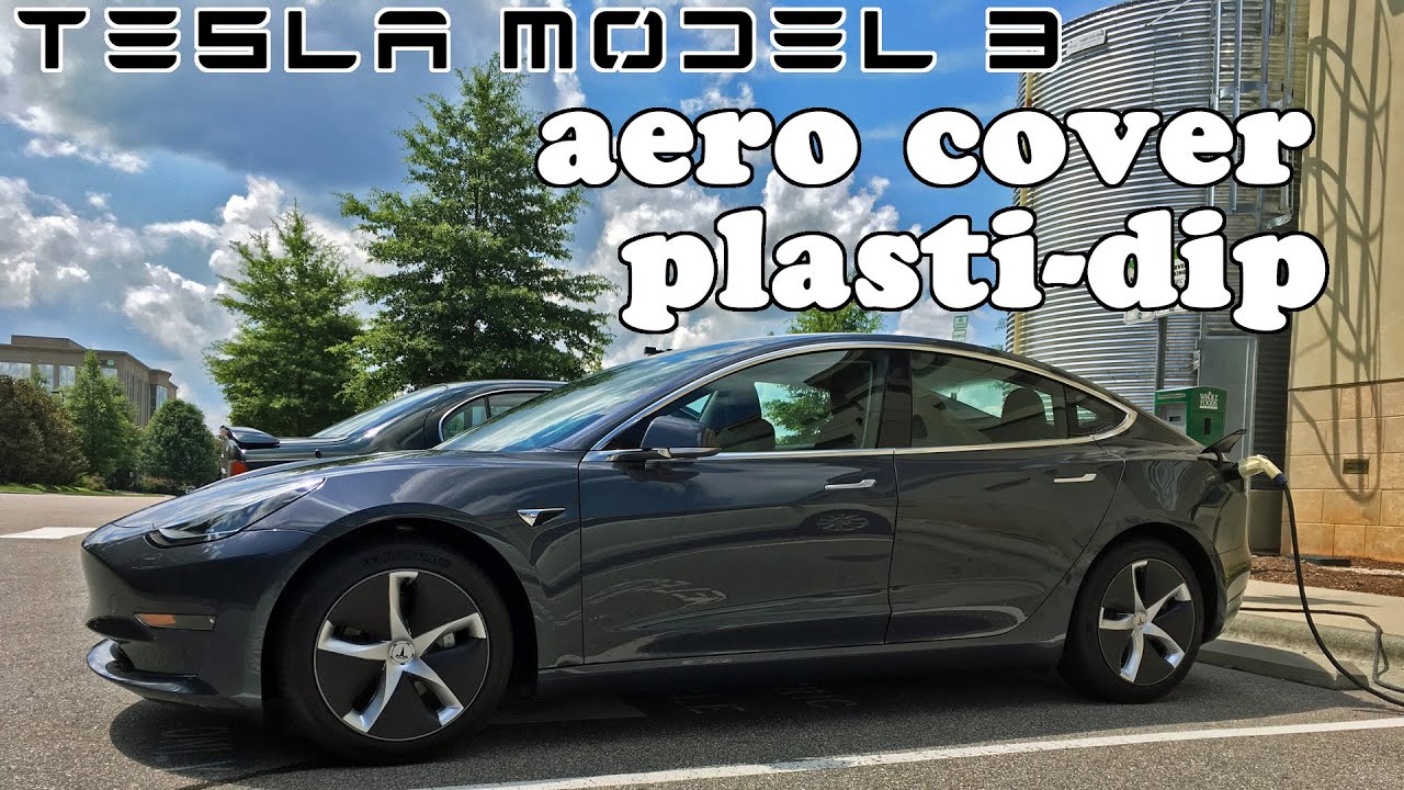 Tesla Model 3 - Aero Wheel Cover Wrap vs Plasti-dip