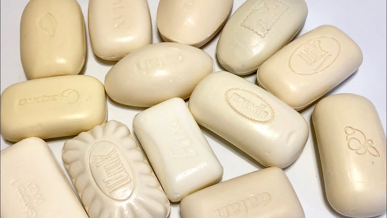 ASMR Soap/ cutting dry white soap/ режу только белое сухое мыло