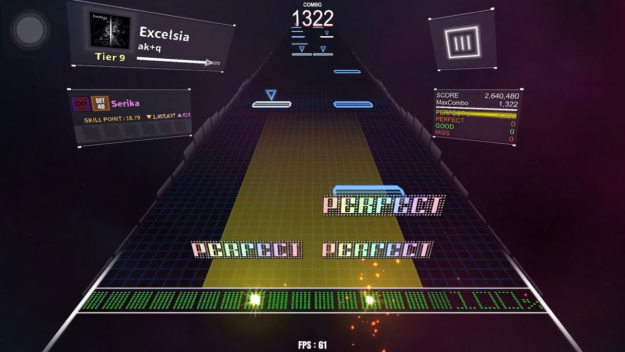 Excelsia / Tier 9 / DanceRail3 譜面確認