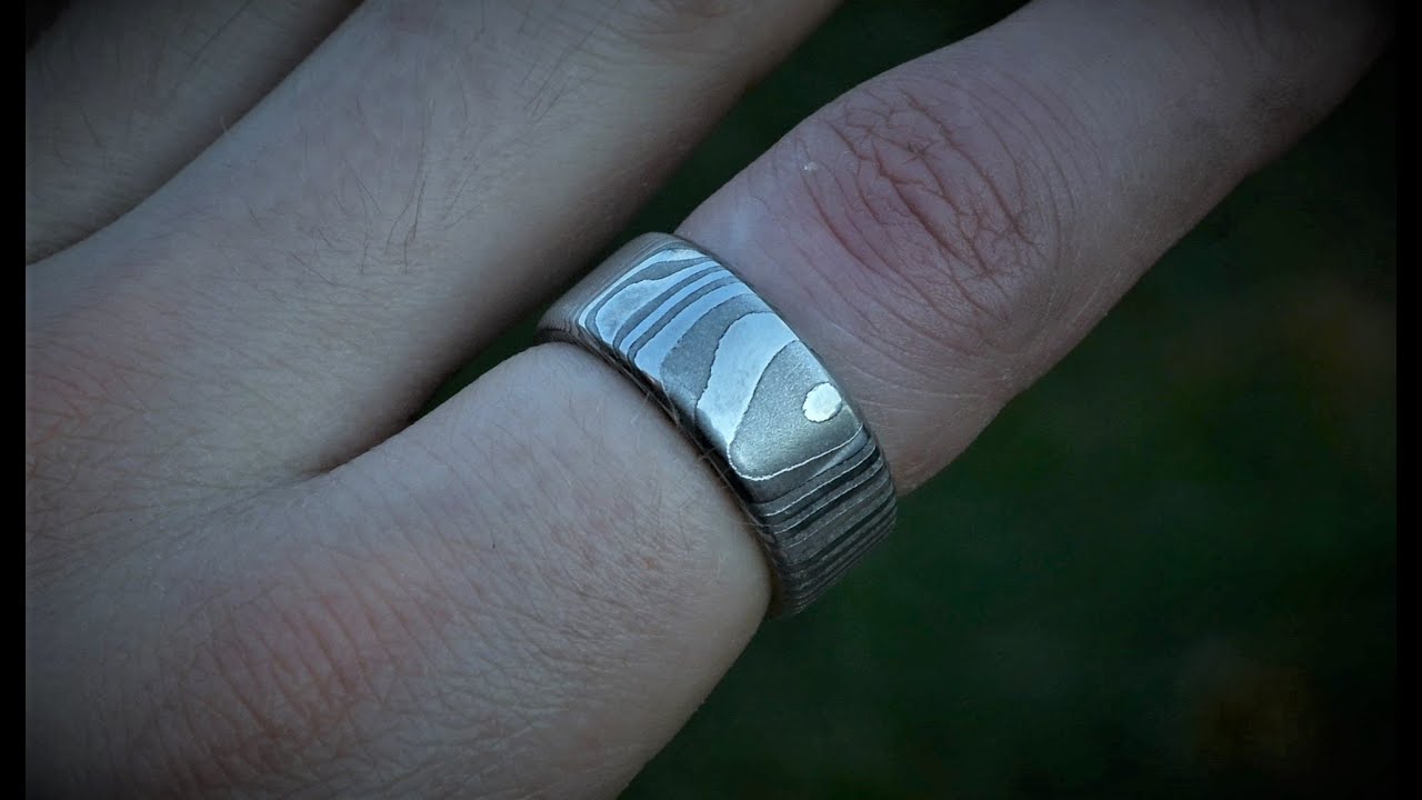 Turning a Damascus steel ring