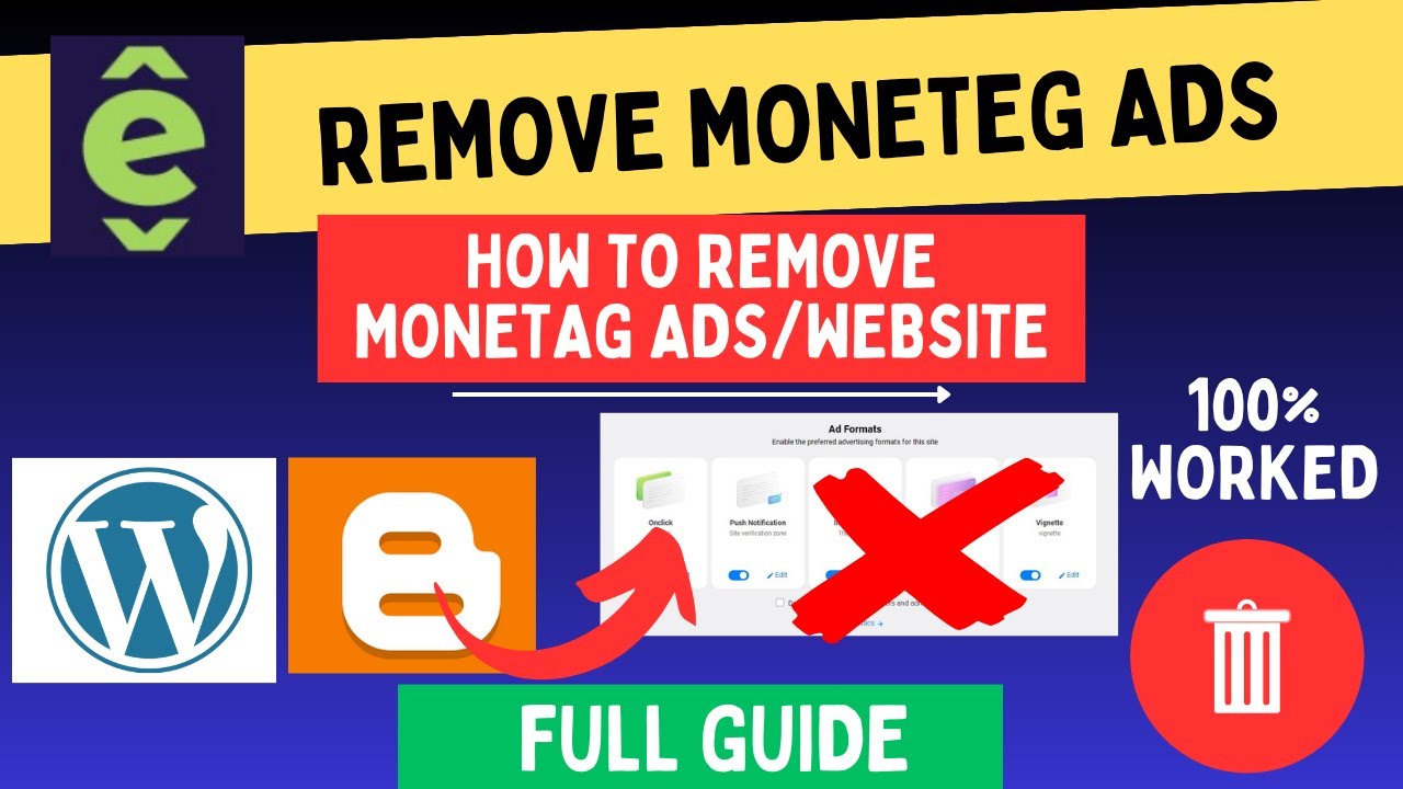 How To Remove Monetag Ads From Website For Blogger and WordPress | Monetag Ads Kese Remove Karen