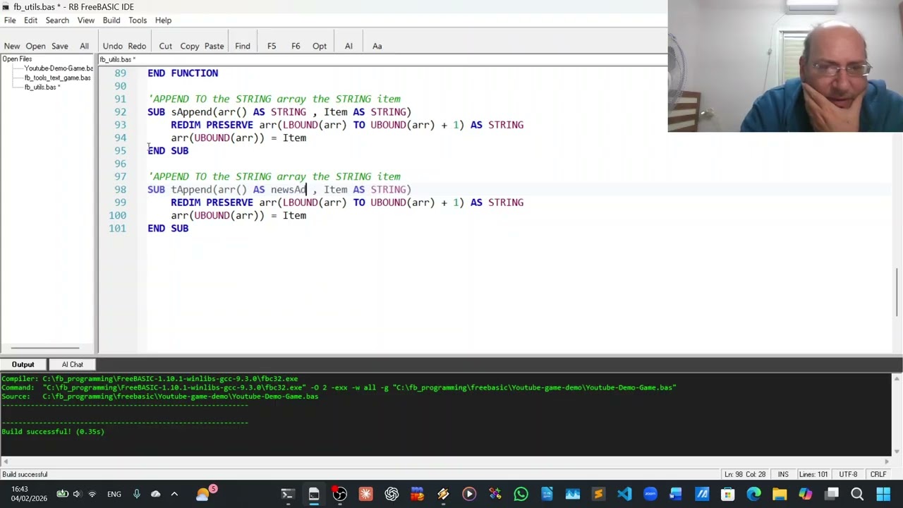 Let's Try to Code Something - Part 4 - User Define Types Dynamic Arrays and a Text Parser