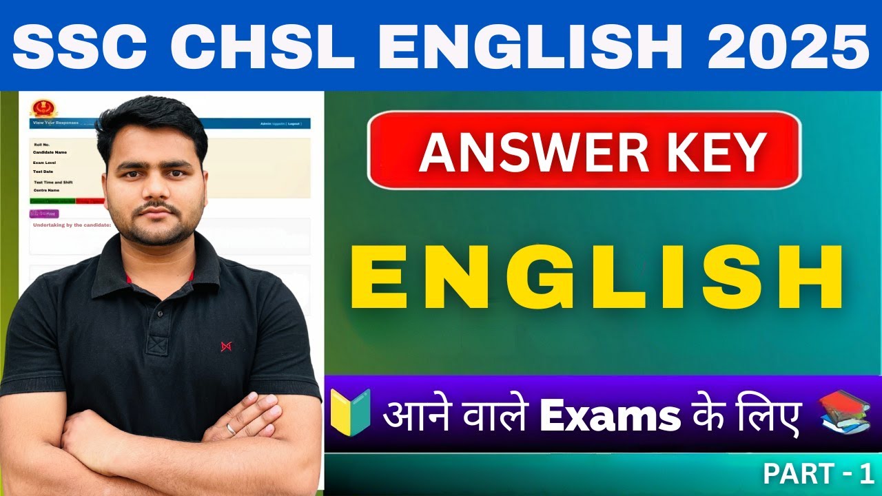 SSC CHSL Answer Key 2025 - English Solutions | SSC CHSL 2025 All English Questions and Answers