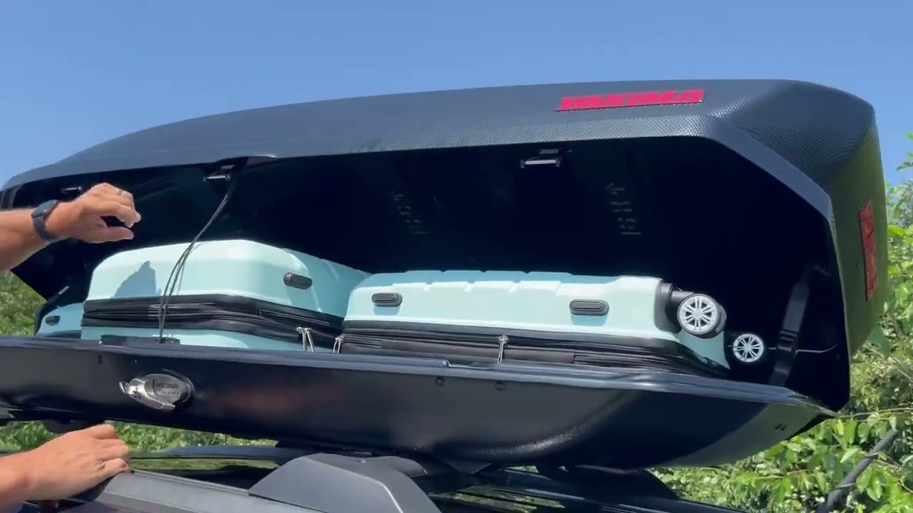 YAKIMA, SkyBox Carbonite Aerodynamic Rooftop Cargo Box for Cars, LOOK at ALL the storage SPACE