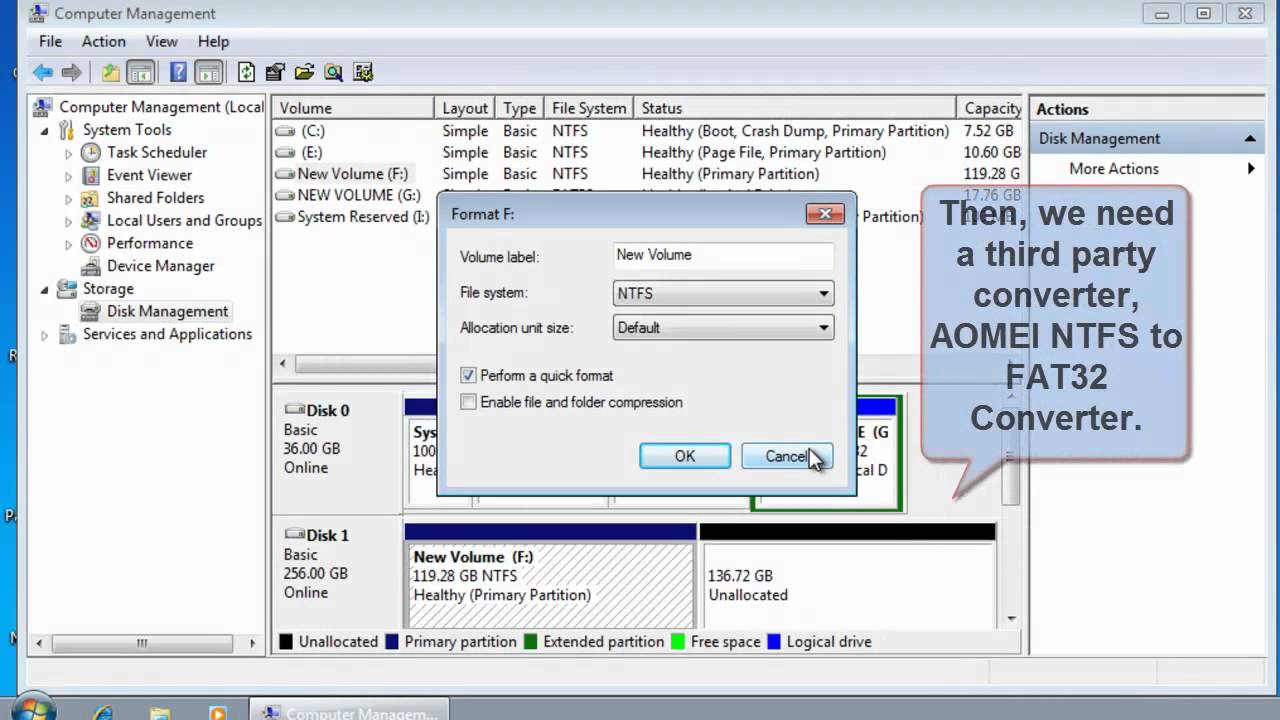Convert NTFS to FAT32