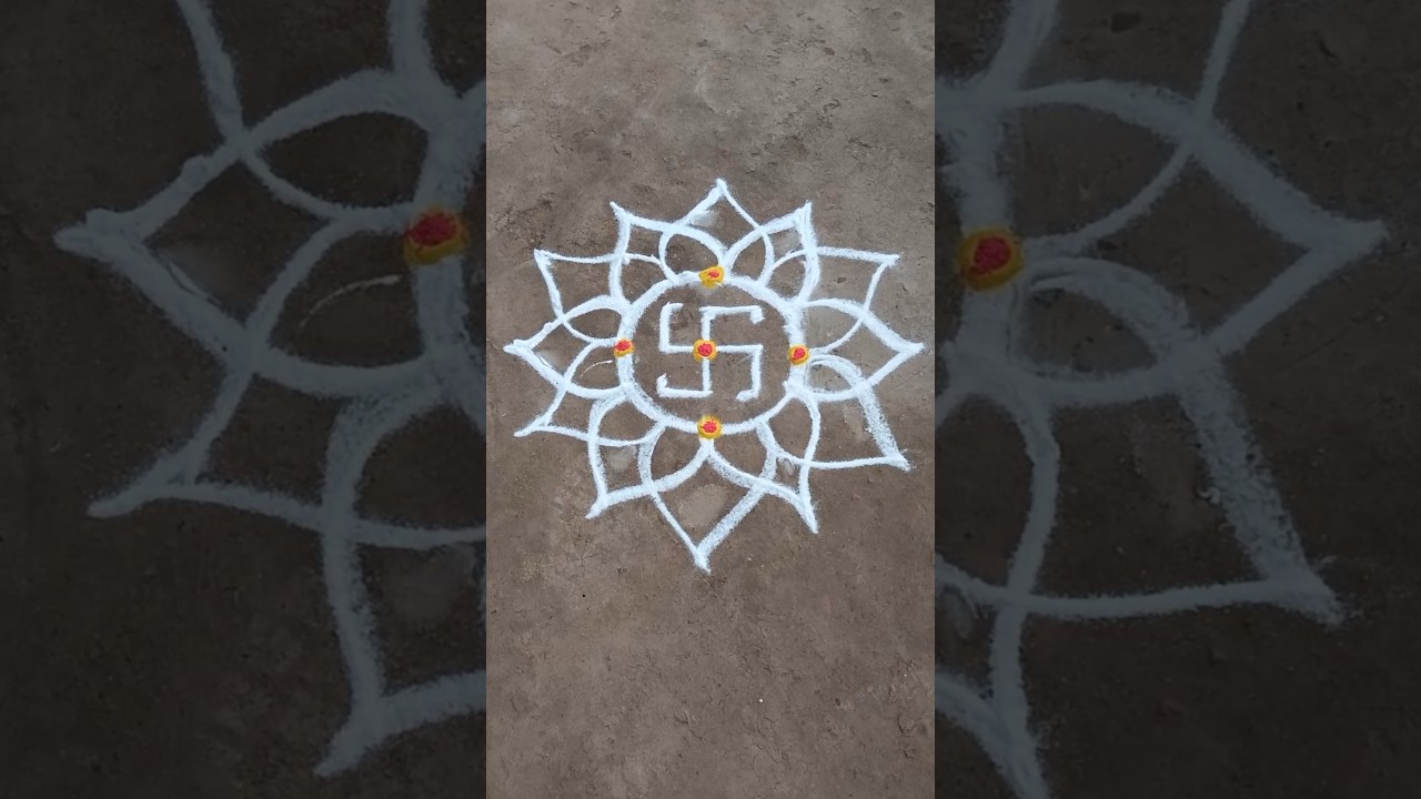 simple flower kolam designs easy steps