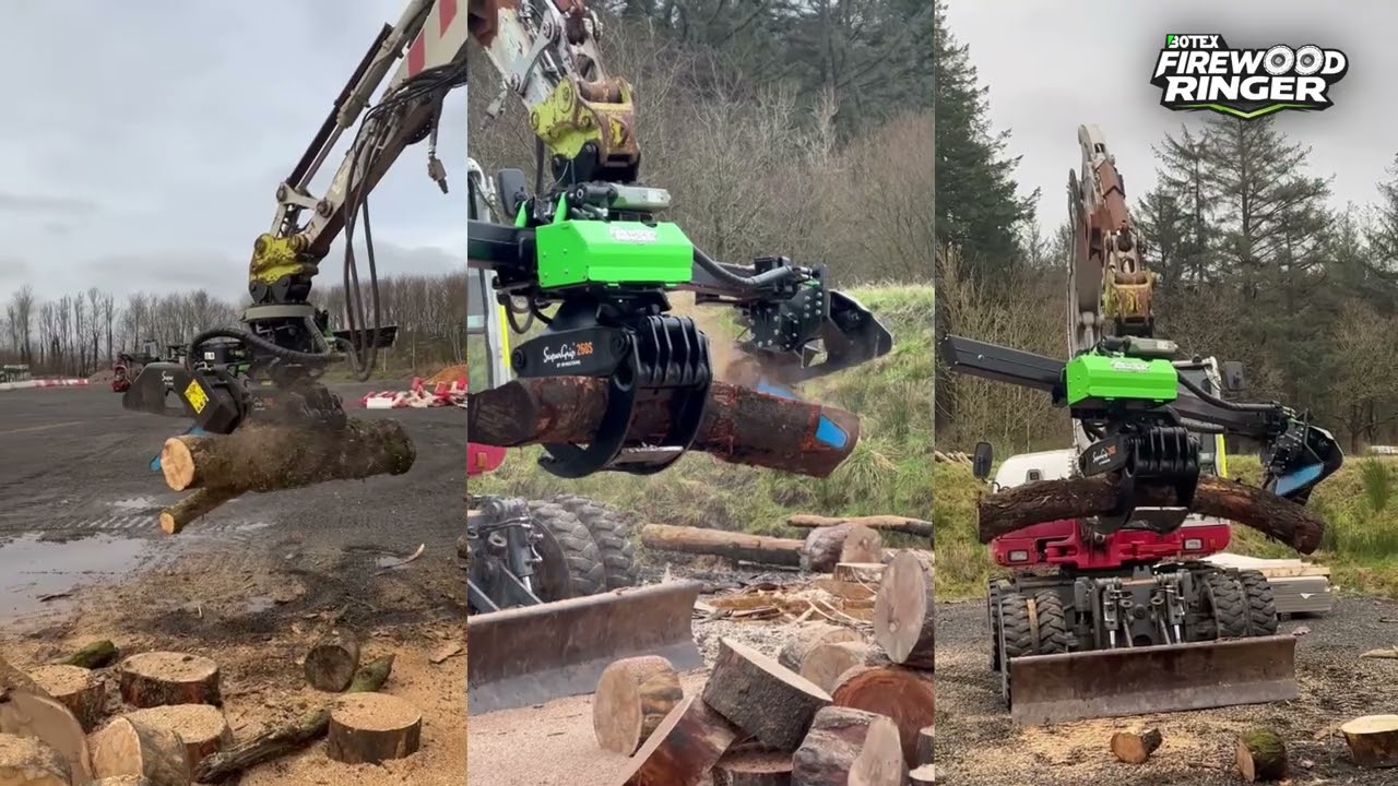 Botex Firewood Ringer from Jas P Wilson - Excavator Adjustable Saw / Grab