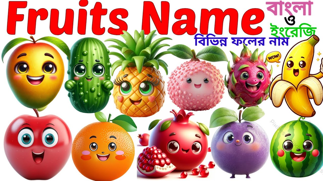 Fruits Name🍎🥭| Learn 20 Popular Fruits Name in English with Pictures | Learning Fruits Name for Kids