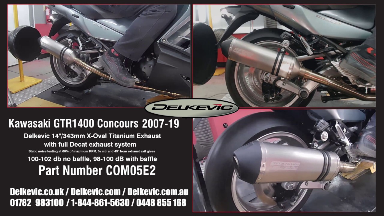 Delkevic Exhaust Muffler X-Oval Titanium 4 into 1 sound  Kawasaki GTR1400