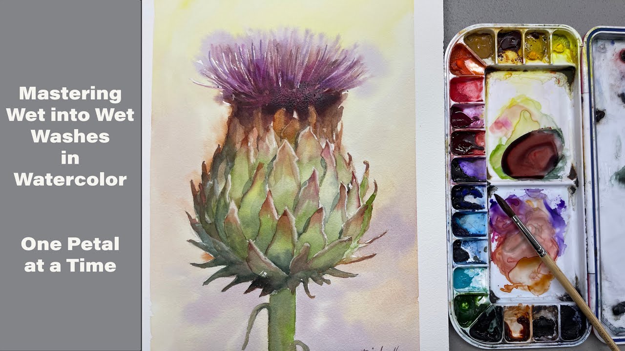 Mastering Wet into Wet Watercolor Washes One Petal at a Time
