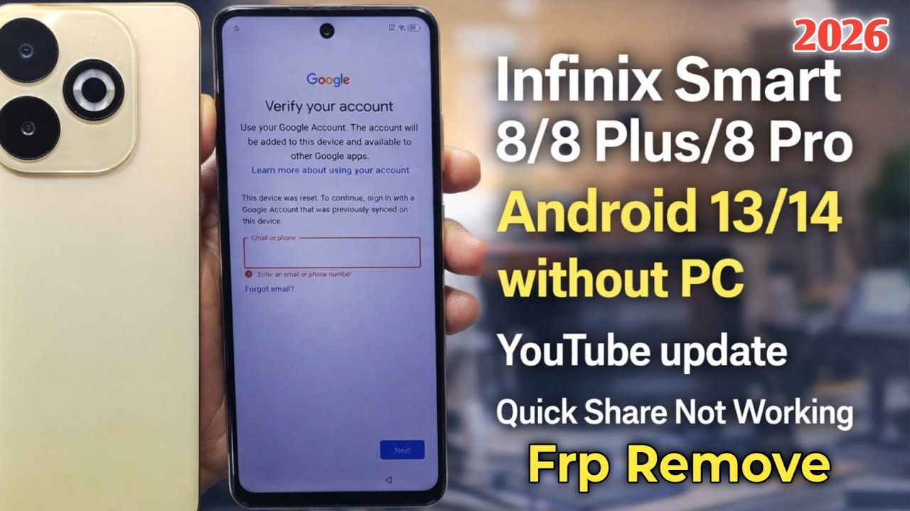 Infinix Smart 8/8 Plus/8 Pro Frp Remove Without PC ✅ Infinix Frp Bypass Android 13,14 ✅ 2026