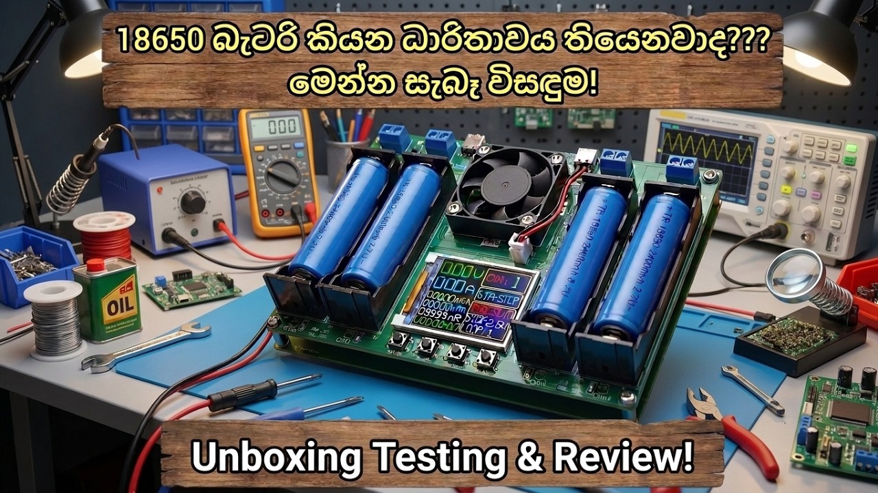 18650 Lithium Ion Battery Capacity Tester - Sinhala. 18650 ලිතියම් අයන් බැටරි කැපෑසිටි ටෙස්ටර්.