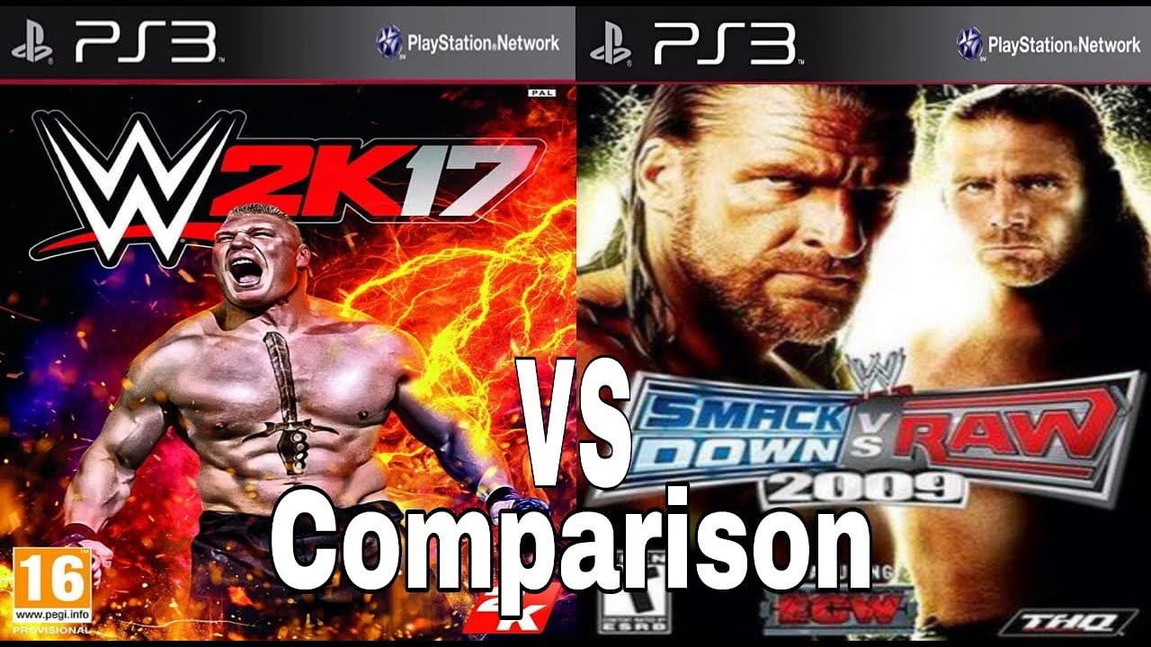WWE 2k17 PS3 Vs WWE SmackDown Vs Raw 2009 PS2