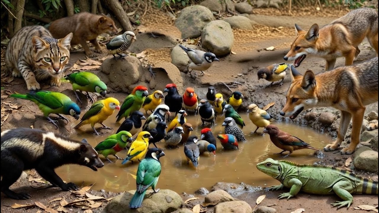 DIVERSAS ESPÉCIES DE MAMÍFEROS E AVES VISITARAM ESSE BEBEDOURO | FELINOS, RAPOSAS, CORUJAS, REPTEIS