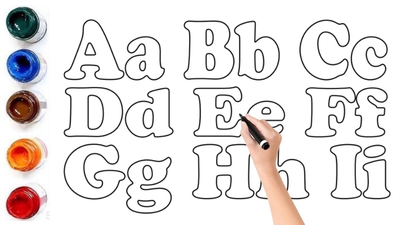 Alphabet Capital & Small Letters Aa to Ii For Kids, How to learn Draw and Paint Alphabet ABC For Kid