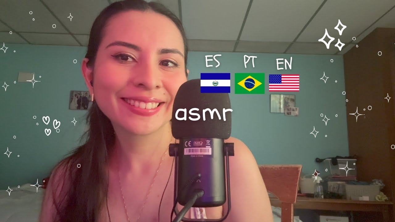 ASMR, Te hago ASMR en 3 idiomas 🇸🇻 🇧🇷 🇺🇸Gabi ASMR.