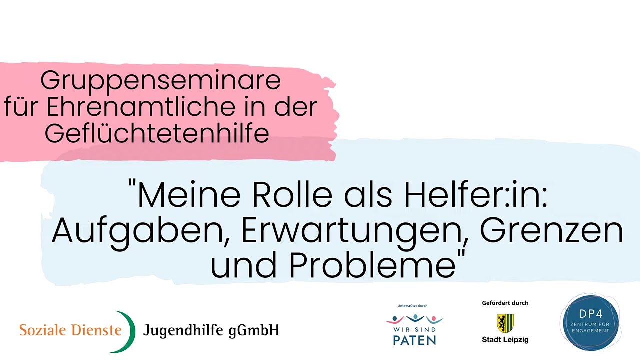 Ehrenamt: Meine Rolle als Helfer:in - Aufgaben, Erwartungen, Grenzen und Probleme