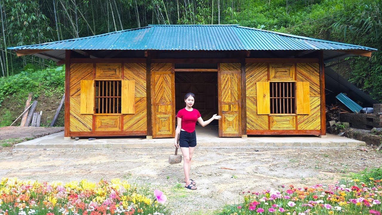 Complete Dream Log House: Build Wooden Shelves & Apply Anti-Mold Paint | Log Cabin in the Forest