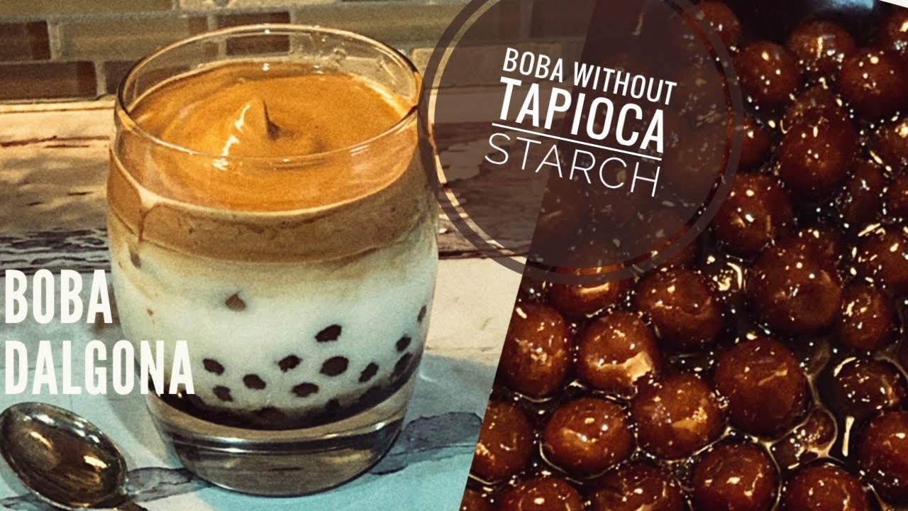 How to make Boba without Tapioca Starch | Boba Dalgona | Boba Pearls without Tapioca Starch