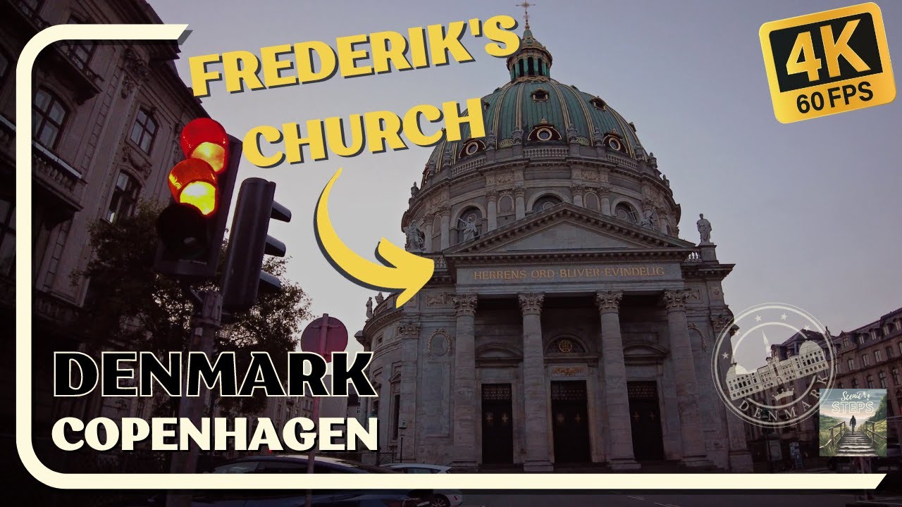 Walk around Frederik's Church, The Marble Church in Copenhagen [4k 60fps]