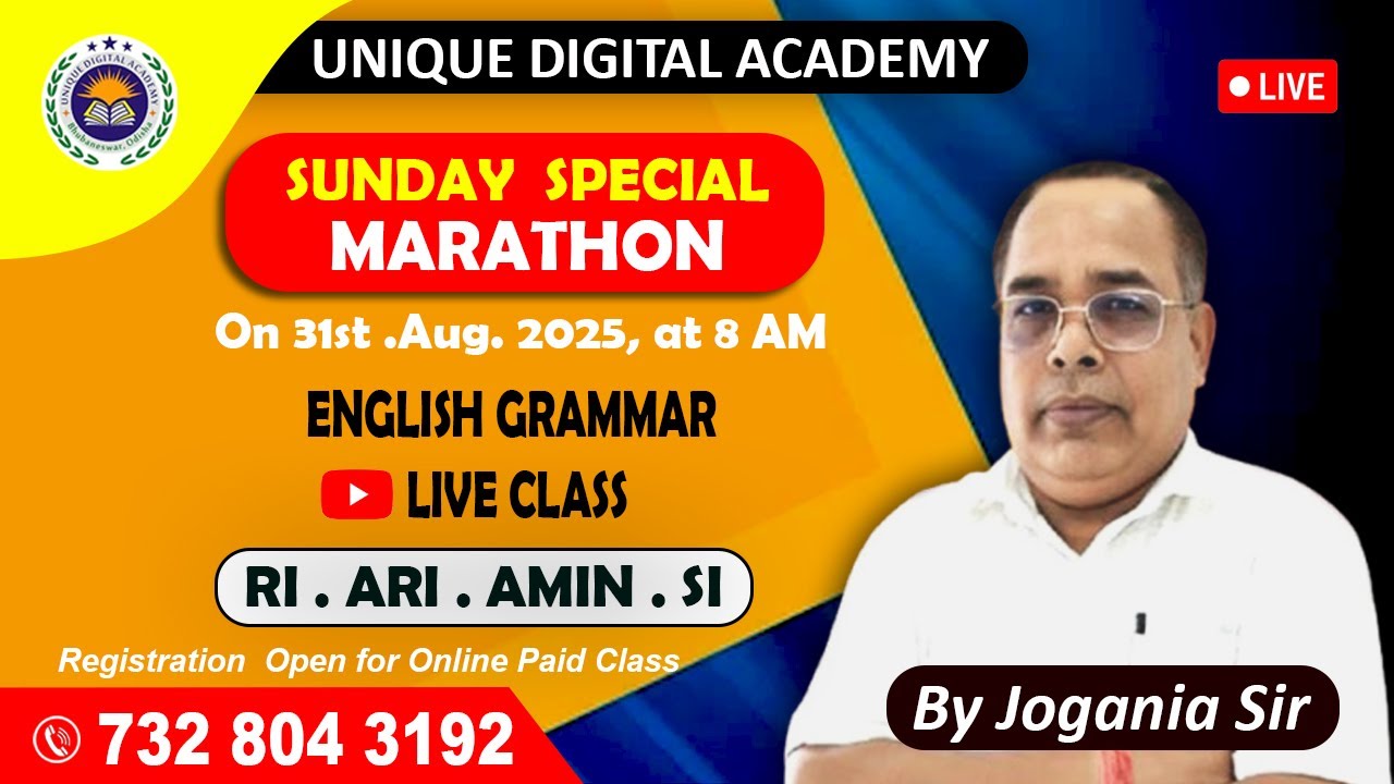 SUNDAY SPECIAL // ENGLISH MARATHON  LIVE CLASS // By Jogania Sir