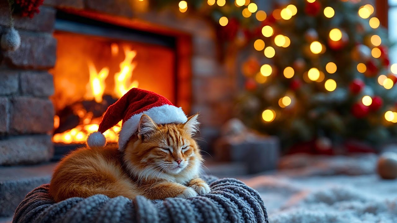 Warm Hearth Nights with a Purring Cat — Soothing Fireplace ASMR for Sleep and Relaxation