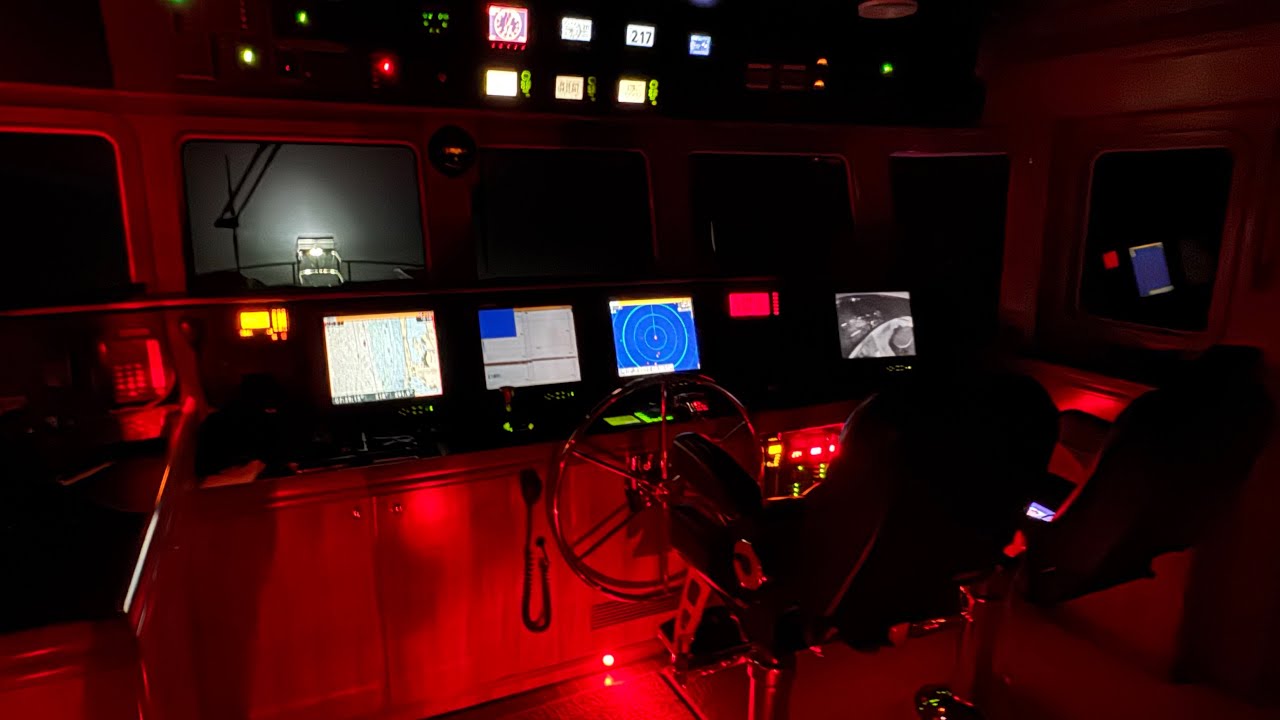 Nordhavn 68, second night of the run from Anacortes to MDR and Pilot House electronics