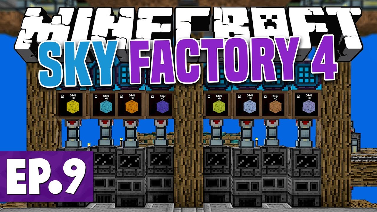 Minecraft Sky Factory 4 - NEW ISLAND & ORE PROCESSING! #9 [Modded Questing Skyblock]