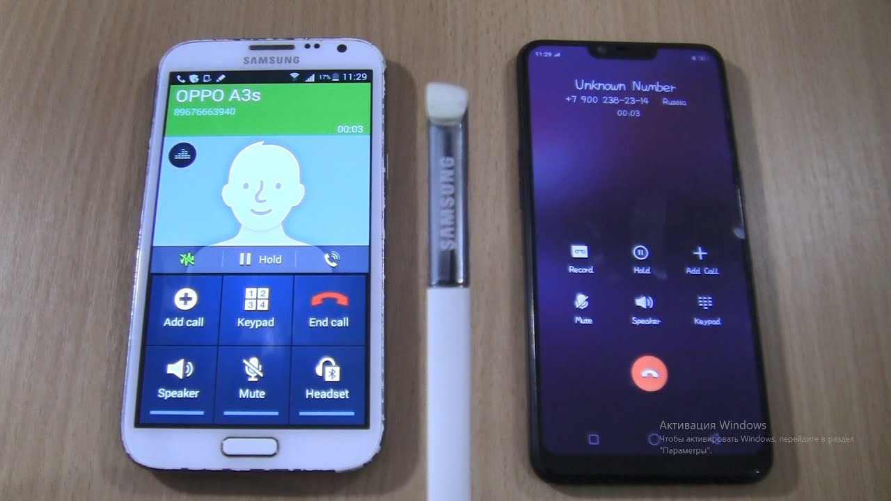 Over the Horizon Incoming call & Outgoing call at the Same Time Samsung Galaxy Note 2 Stylus+OPPO A3