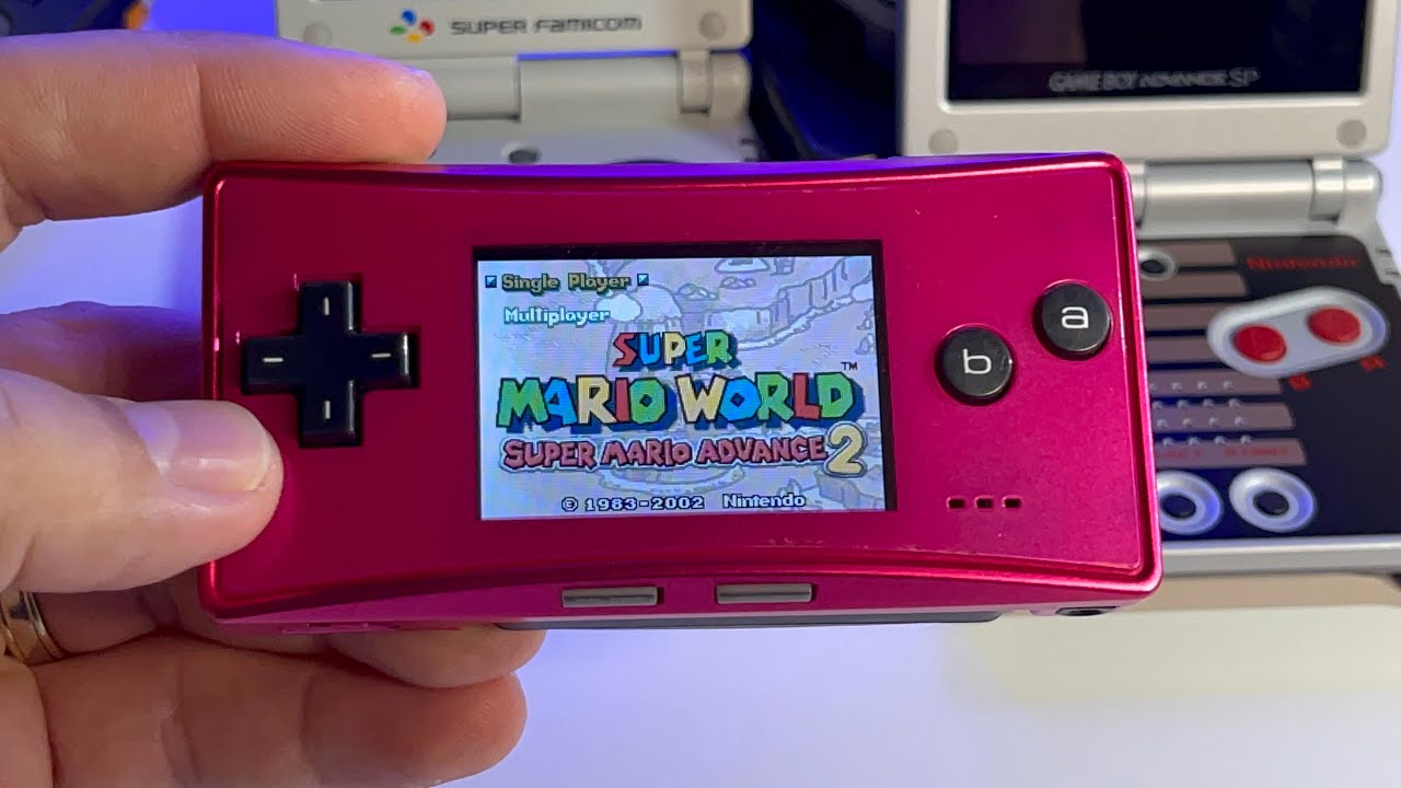 Super Mario World - Super Mario Advance 2 | Nintendo Gameboy Micro handheld gameplay