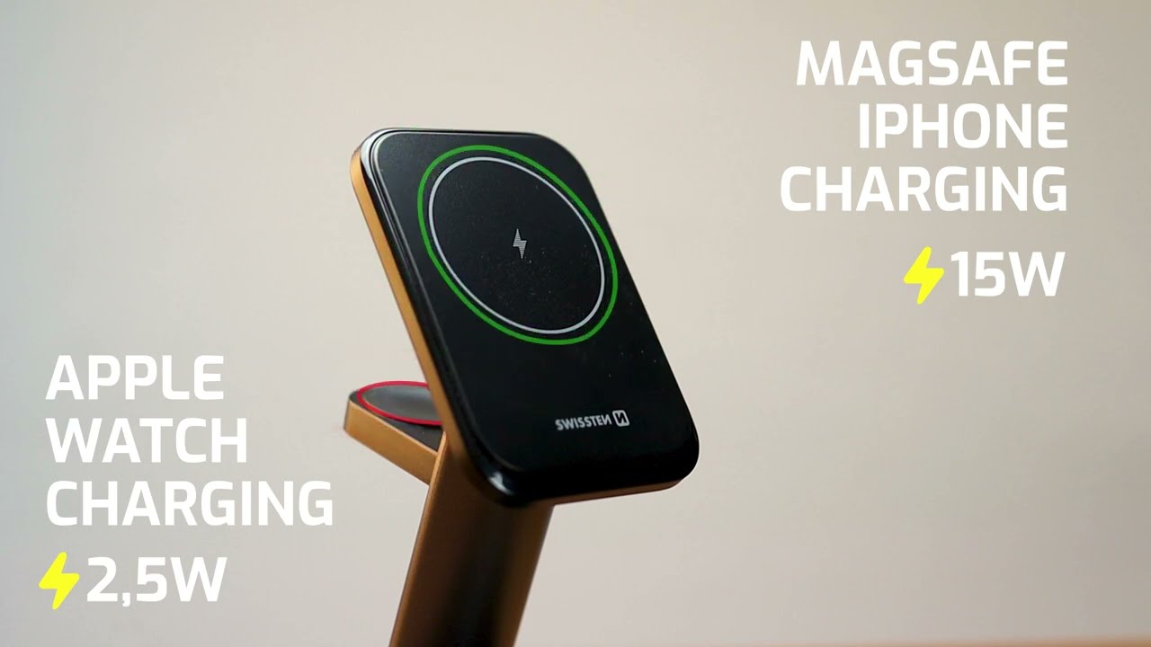 SWISSTEN MagStick WIRELESS CHARGER 3in1 22,5 W MagSafe compatible BLACK (ENG)