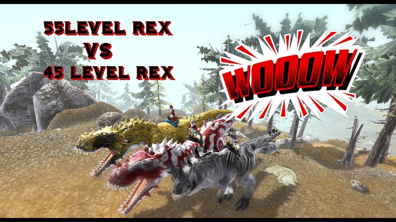 Dino Storm 55 LeveL Rex Vs 45 LeveL  Rex ( Europe_1 First 55lvl Rex )