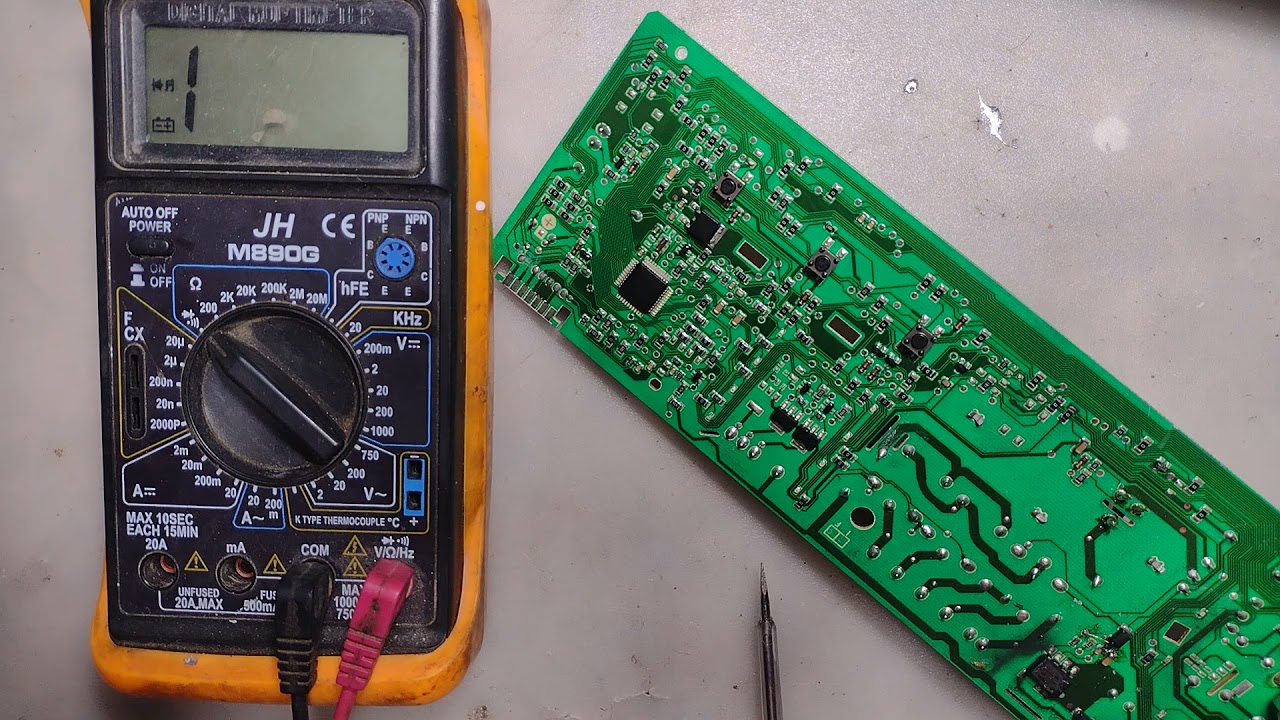 prueba de diodos y transistores de placa  electrónica de LAVADORA