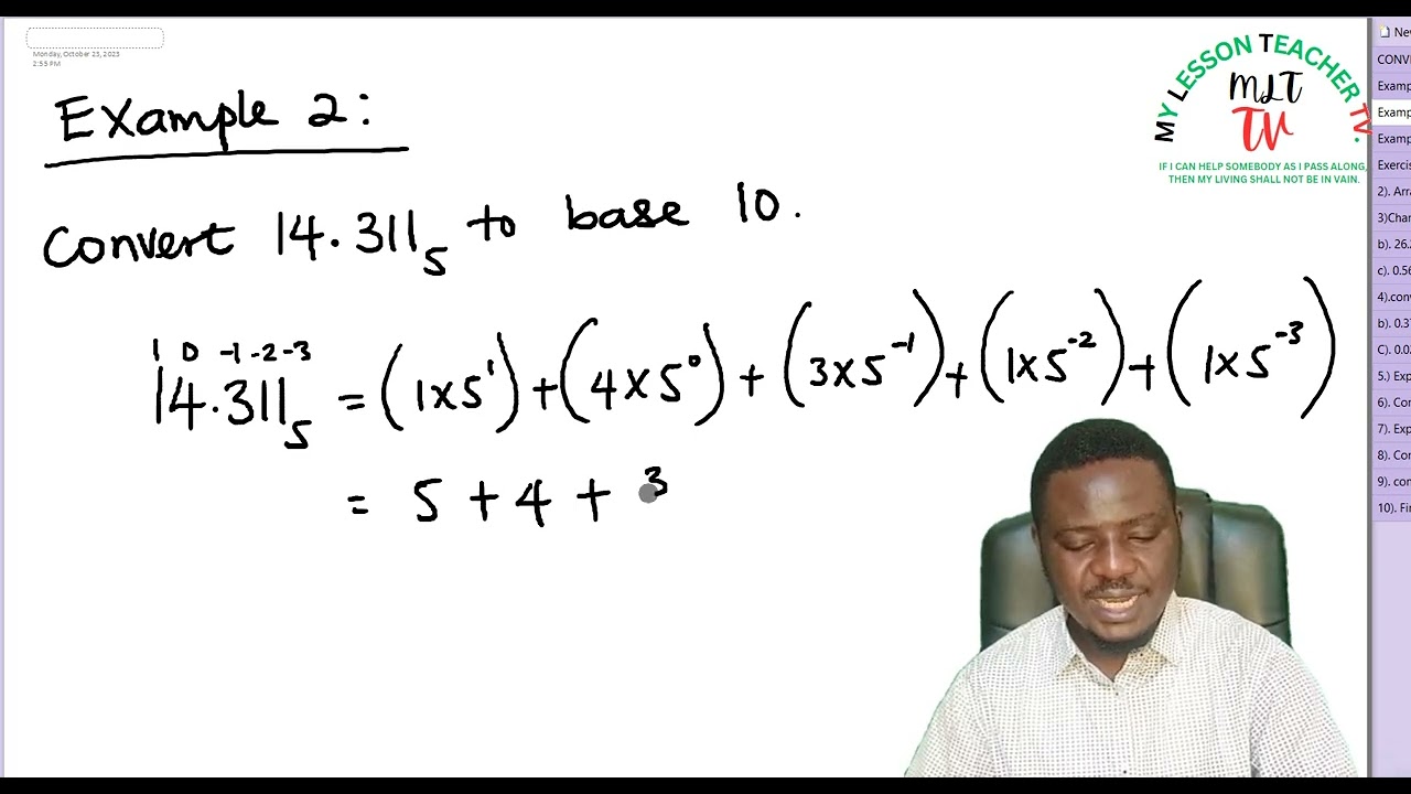 SS1 number base system lec003  Conversion of numbers involving fractions