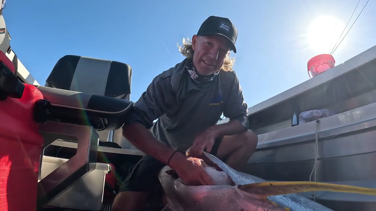 Big Yellowfin Tuna on Small Boat