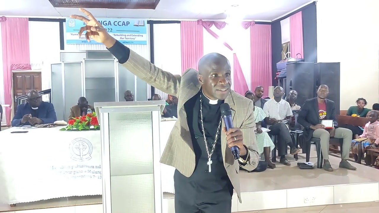 Rev. Alexander Kambiri preaching at Msunga CCAP CHURCH