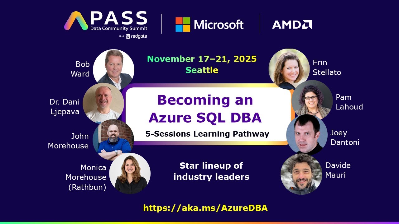 Путь обучения на получение квалификации Azure SQL DBA на саммите PASS Data Community Summit 2025