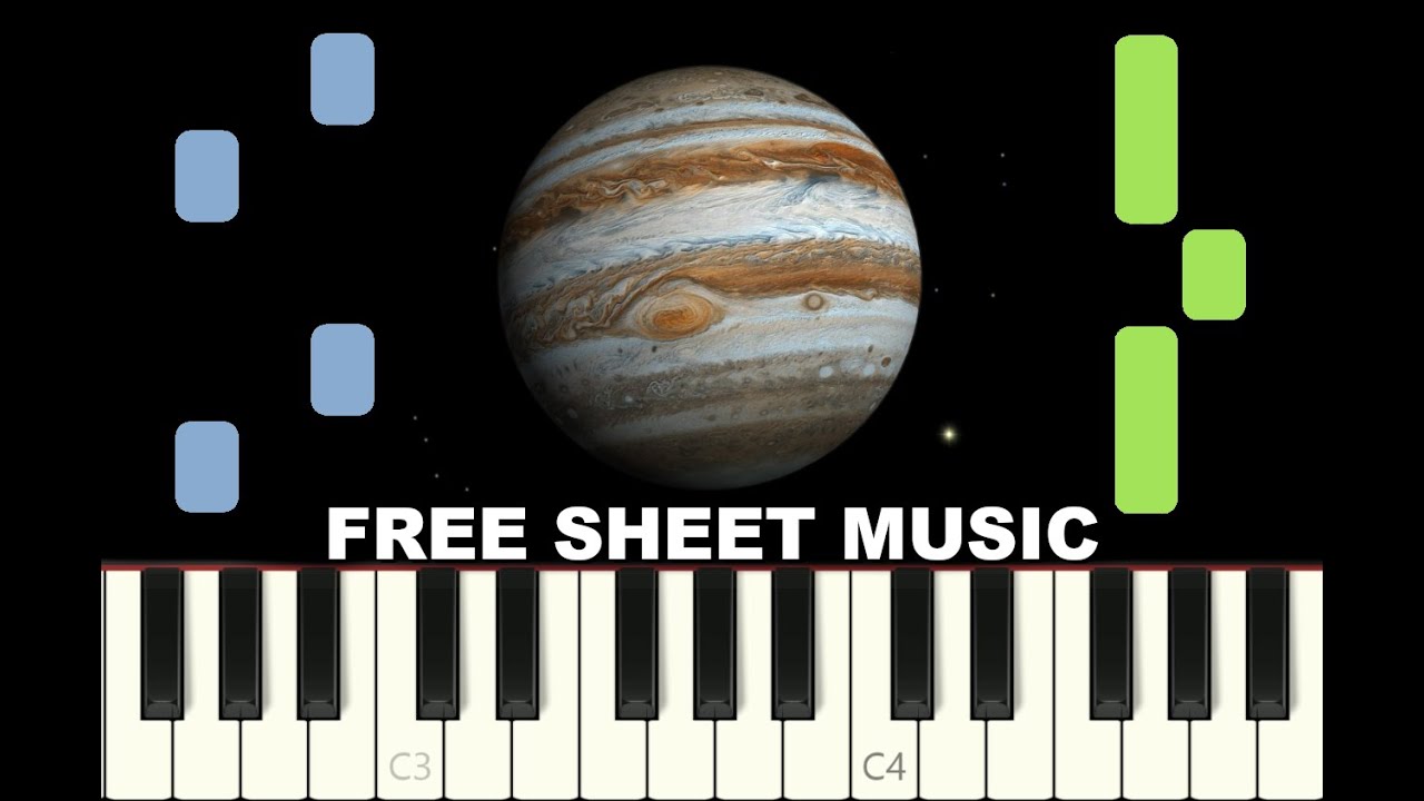 JUPITER from The Planets, Gustav Holst, EASY Piano Tutorial with free Sheet Music (pdf)