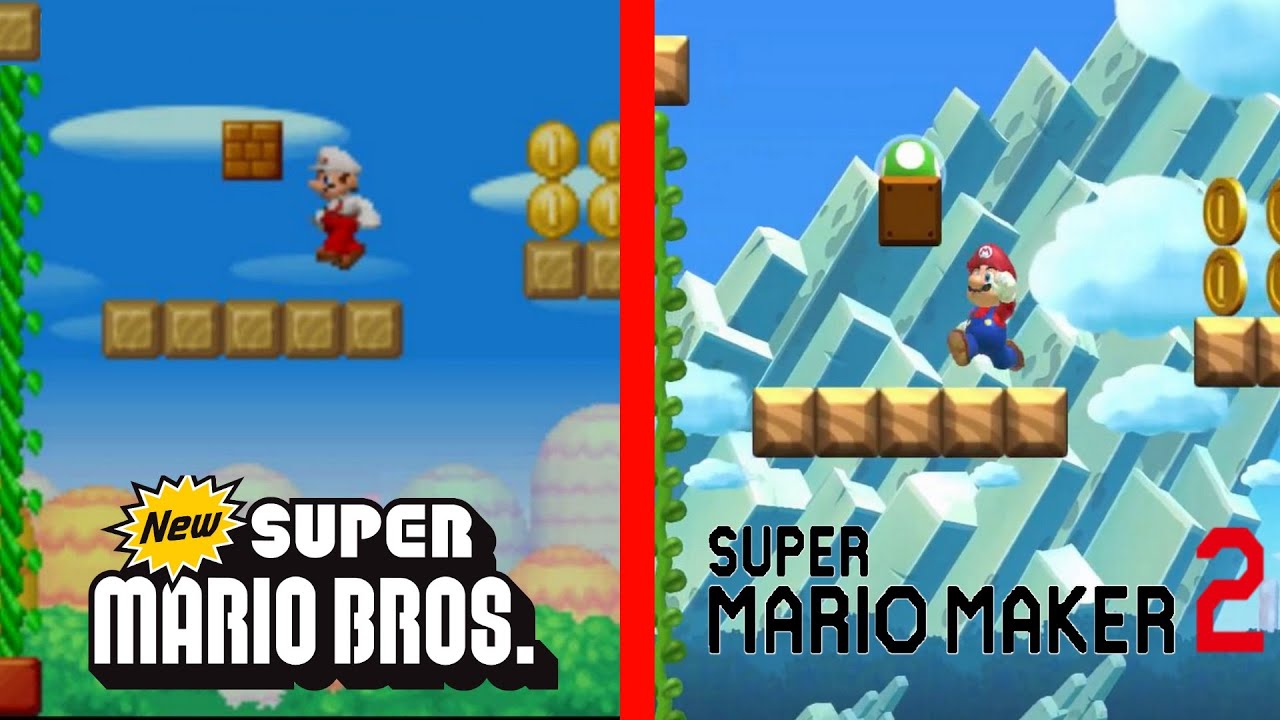 Recreating New Super Mario Bros.'s 1-1 in Super Mario Maker 2 (NSMBU Style)