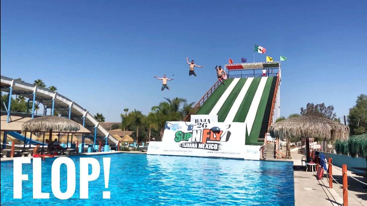 Slip N Fly Waterslide Launch Ramp in Tijuana, Mexico! || Albercas El Vergel || Best Water Park Ever