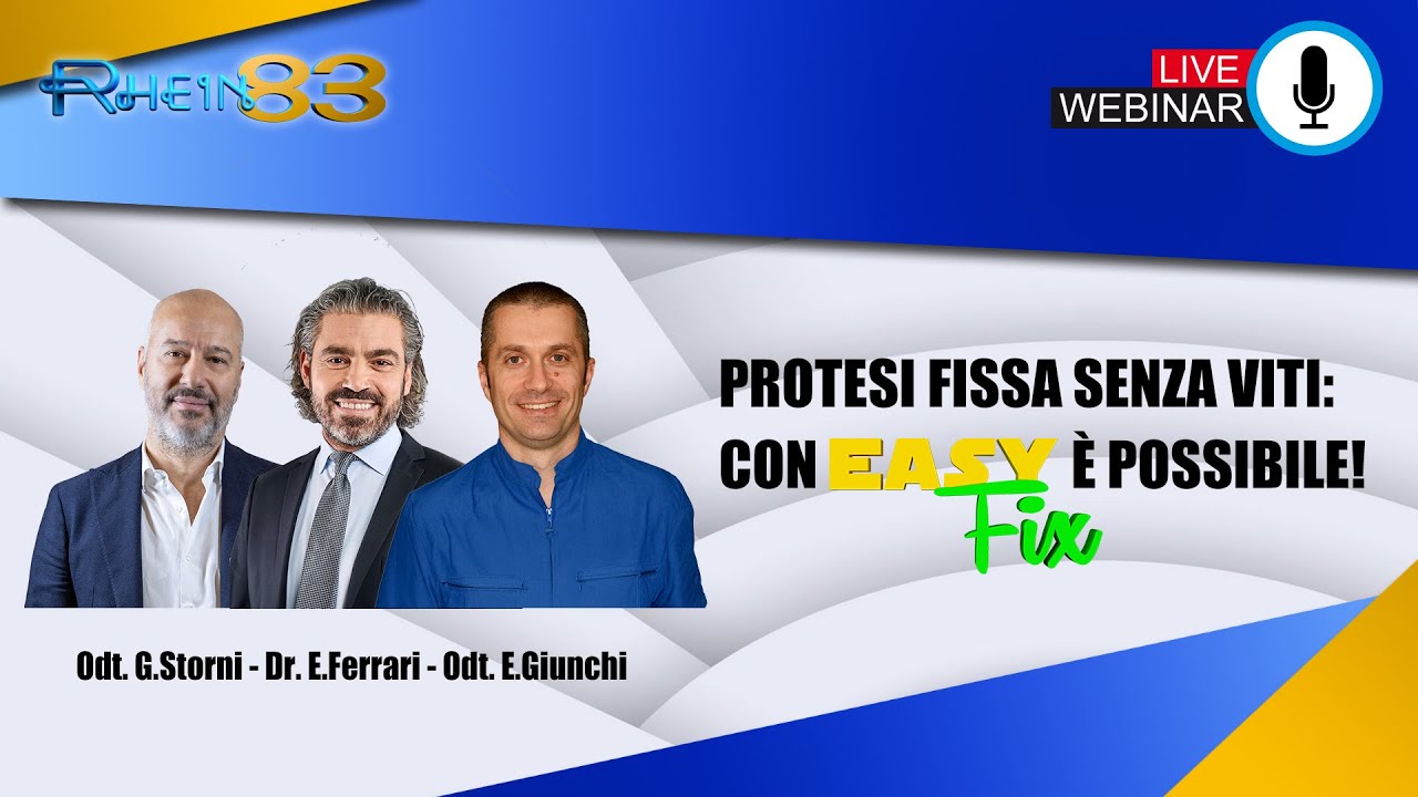 Protesi fissa senza viti: con Easy Fix &egrave; possibile! | Webinar Rhein83 1 Luglio 2025