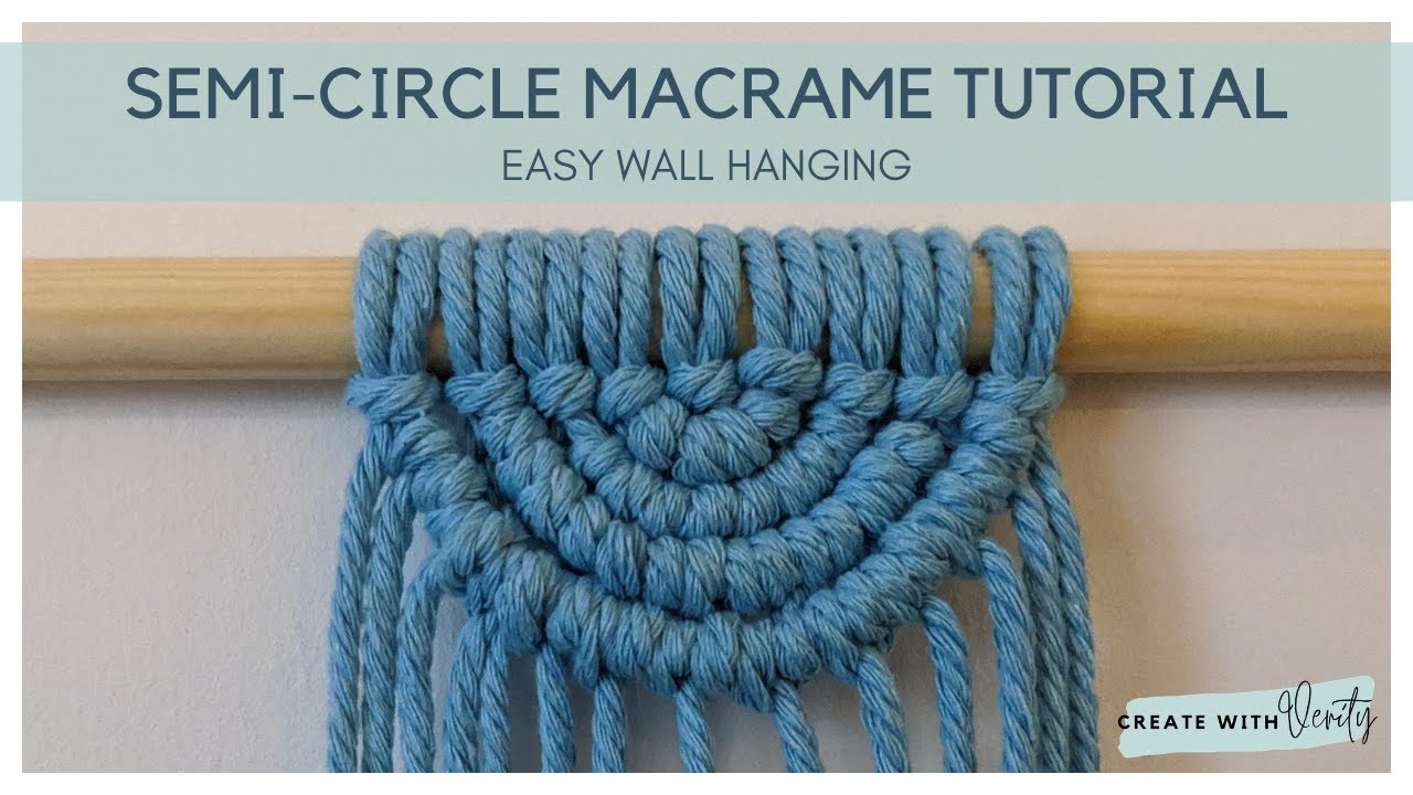 Create Macrame Semi-Circle / Semi-Lunar Tutorial | Small Easy Wall Hanging | Double Half-Hitch Knot